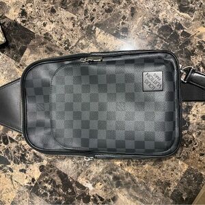 Louis Vuitton Black Checkered Belt Bag